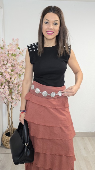 cinto hojas plateado