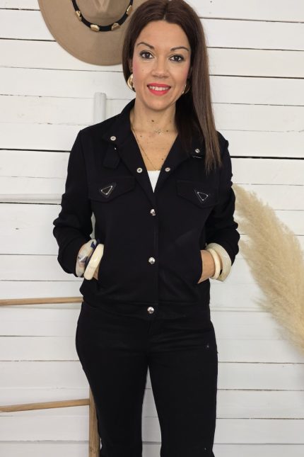 Bomber crop stile negro